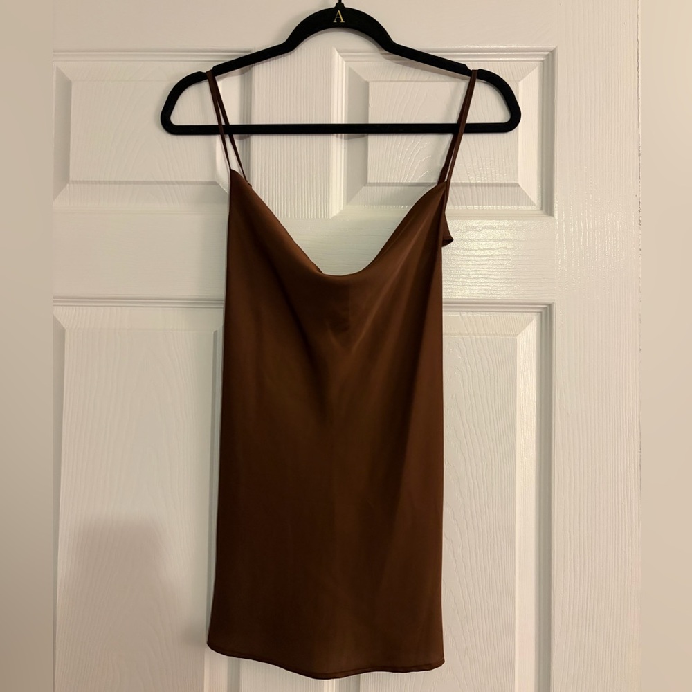 Elegant Brown Satin Top